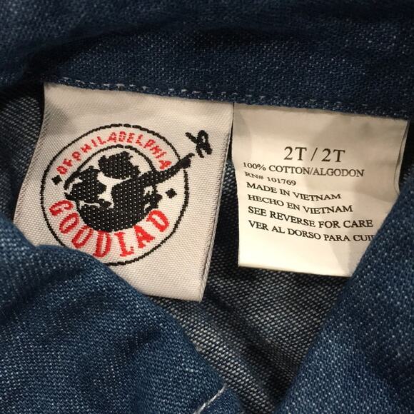 Goodlad Boys Sz 2T/3T Denim Button Up Shirt 100% Cotton Western - Picture 5 of 8